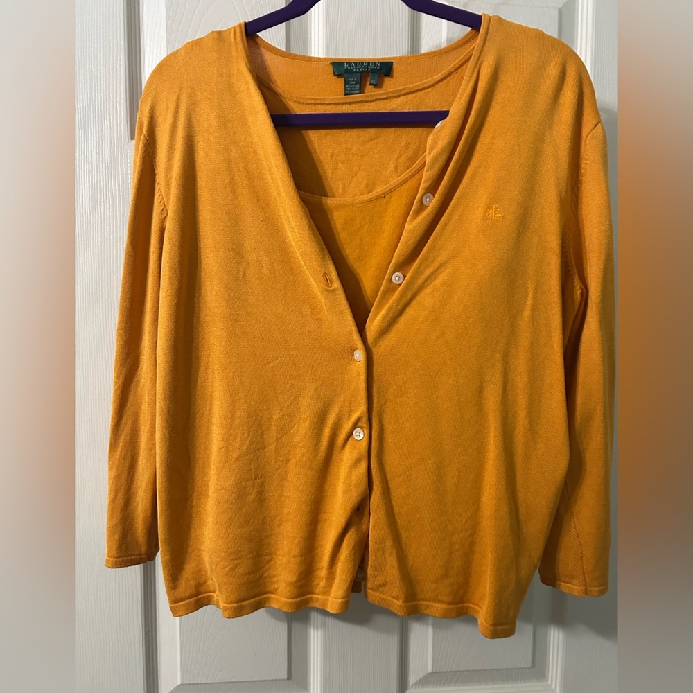 Lauren Ralph Lauren Orange and Purple Top